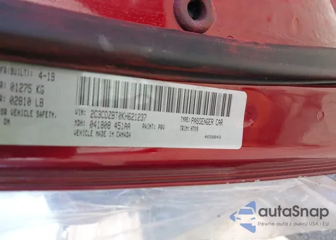 2019 Dodge Challenger R/T z USA, uszkodzony, nr VIN 2C3CDZBT0KH621237